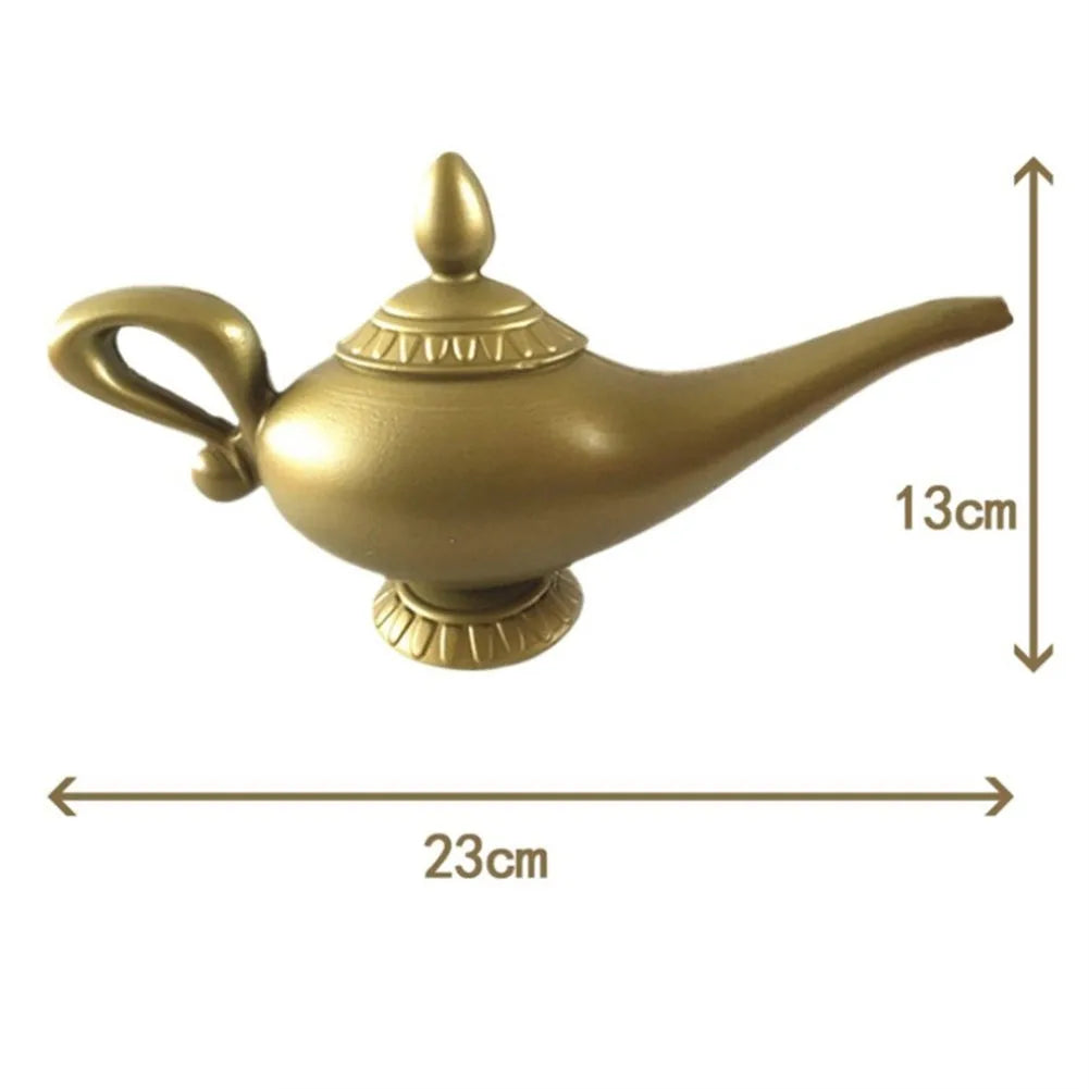 Aladdin Genie Lamp Costume Prop – Vintage Decorative Teapot, Retro Magic Lamp Ornament for Halloween, Christmas & Party Decoration