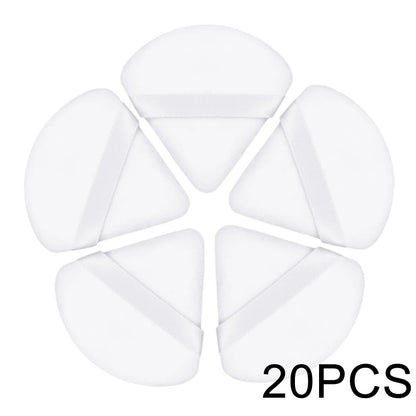 20/30Pcs Triangle Velvet Powder Puff – Wet & Dry Use Makeup Sponge for Foundation, Cosmetics, and Beauty Blending