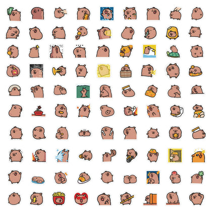 10/50/100pcs Capybaras Stickers – Cute Cartoon Decals for Laptop, Phone, Car, Bicycle & Kids DIY