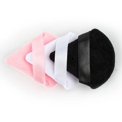 SHIDISHANGPIN Triangle Velvet Powder Puff – Reusable Face Cosmetic Sponge, Mini Cotton Makeup Puff for Foundation, Eyeshadow, and Beauty Tools (1/2/3/6pcs)